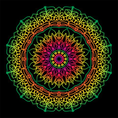 Luxury Decorative Colorful Islamic Batik Mandala Greetings Card Background With Abstract Unique Pattern Design In East Style