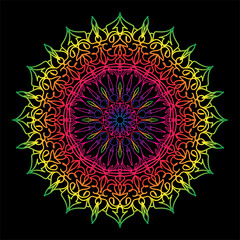 Luxury Decorative Colorful Islamic Batik Mandala Greetings Card Background With Abstract Unique Pattern Design In East Style