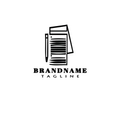Fototapeta premium block notes logo cartoon icon cute template black isolated vector illustration