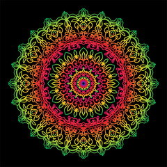 Luxury Decorative Colorful Islamic Batik Mandala Greetings Card Background With Abstract Unique Pattern Design In East Style