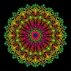 Luxury Decorative Colorful Islamic Batik Mandala Greetings Card Background With Abstract Unique Pattern Design In East Style