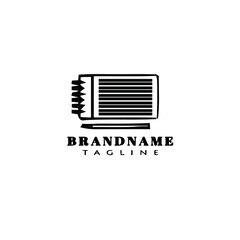 block notes logo cartoon icon design cute black isolated vector illustration