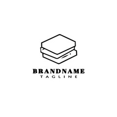 unique block notes logo cartoon icon design template black isolated vector simple