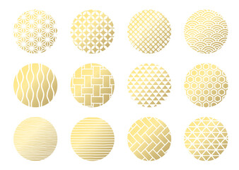 和の文様フレーム(金)