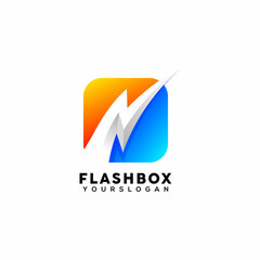Fototapeta na wymiar creative flash box colorful logo design template