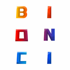 set of colorful logo design letters collection