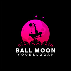 illustration of ball on moon gradient style