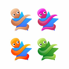 collection of colorful octopus designs collection