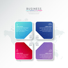 Vector illustration, infographics design, template, marketing, information, with 4 options or steps