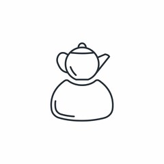 A man with a head like a kettle. Vector linear icon isolated on white background.