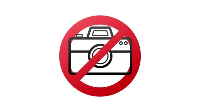 No photo, great design for any purposes. Camera icon. Warning icon. Motion graphics