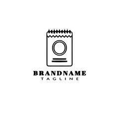 unique block notes logo cartoon icon design template black vector illustration