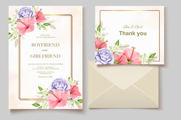 Elegant watercolor wedding invitation floral design