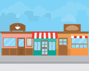 street with stores illustration