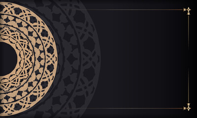 Baner in black with a luxurious brown pattern and space for text