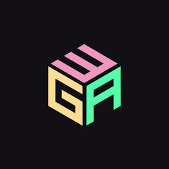 Hexagon logo with the letters WGA design
