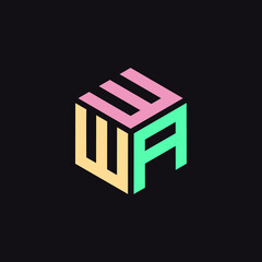 Initial letter WWA hexagon shape