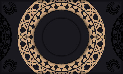 Baner in black with a luxurious brown pattern and a place for your text
