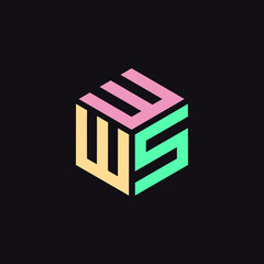 Initial letter WWS hexagon shape
