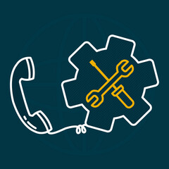 telephone and support illustration