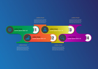 Abstract modern infographic with icons and options or steps. Business and financial diagram, presentations, workflow layout, banner, flow chart concept. Vector and illustration design.
