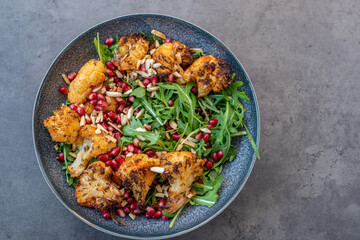 healthy buddah bowl. Chickpea dishes, falafel and hummus