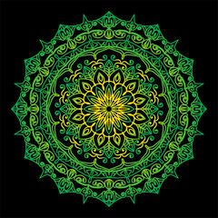 Luxury Decorative Colorful Islamic Batik Mandala Greetings Card Background With Abstract Unique Pattern Design In East Style