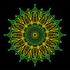 Luxury Decorative Colorful Islamic Batik Mandala Greetings Card Background With Abstract Unique Pattern Design In East Style