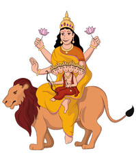 Illustration of Skandamata - Navratri