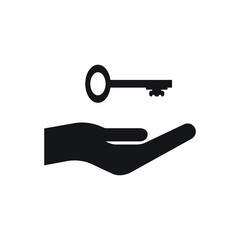Hand holding key icon design vector illustration