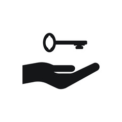 Hand holding key icon design vector illustration