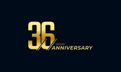 36 Year Anniversary Celebration Vector. Happy Anniversary Greeting Celebrates Template Design Illustration