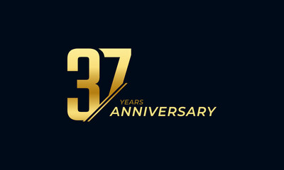 37 Year Anniversary Celebration Vector. Happy Anniversary Greeting Celebrates Template Design Illustration