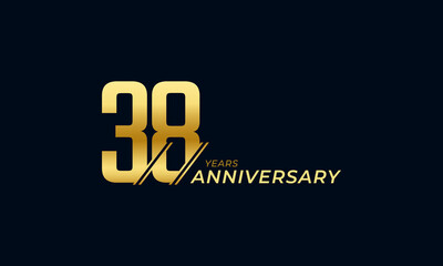 38 Year Anniversary Celebration Vector. Happy Anniversary Greeting Celebrates Template Design Illustration