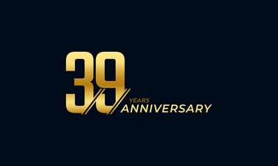 39 Year Anniversary Celebration Vector. Happy Anniversary Greeting Celebrates Template Design Illustration