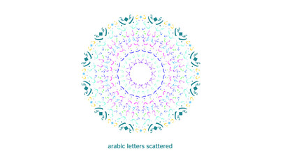 Arabic decoration for Arabic letters in a circular shape on the day of Arabia