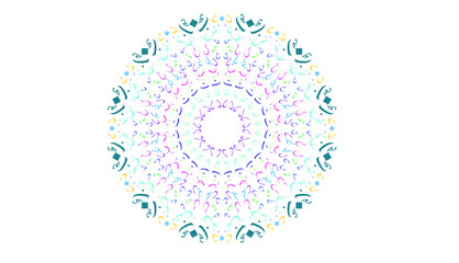Decoration with Arabic letters in a circular motion for the International Arabic Language Day