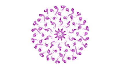 Decoration with Arabic letters in a circular motion for the International Arabic Language Day