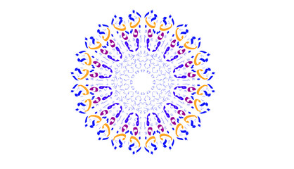 Decoration with Arabic letters in a circular motion for the International Arabic Language Day