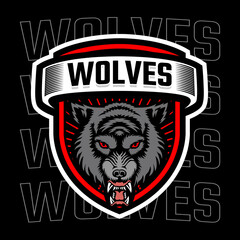 Wolves head mascot logo
