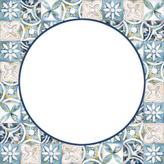 Lemon, olive tree branches card design. Hand drawn botanical frame with natural lemons mediterranean elements. Healthy food composition isolated on white background. watercolor illustration