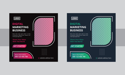 Professional digital marketing business social media post vector design template. Creative online advertising social media banner layout..