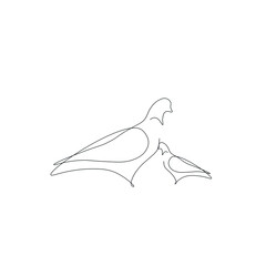 Bird dove line drawing vector illustration