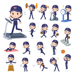 エクササイズやスポーツに関する郵便配達員女性のセット