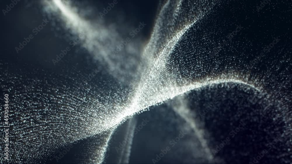 Aufkleber digitally generated motion graphic mysterious dark energy and evil abstract particles flowing in the