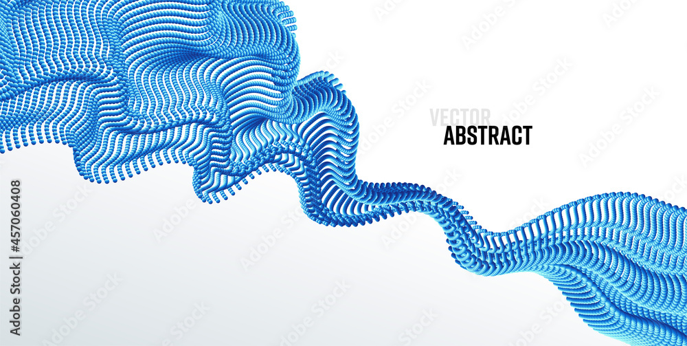 Aufkleber Vector background with abstract big data splash 3d dots. Modern science banner