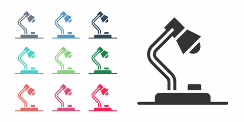 Black Table lamp icon isolated on white background. Set icons colorful. Vector