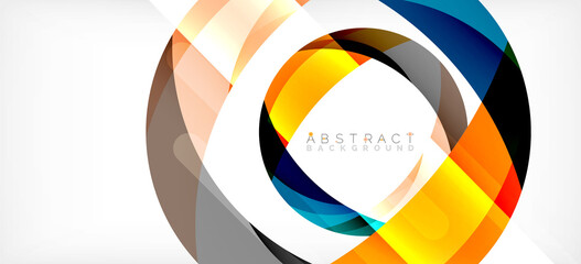 Obraz premium Geometric abstract background. Circle created with overlapping color shapes. Vector Illustration For Wallpaper, Banner, Background, Landing Page