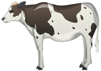 Cow or cattle farm animal on white background