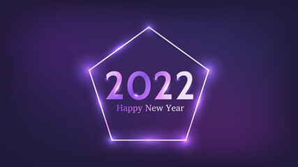 2022 Happy New Year neon background